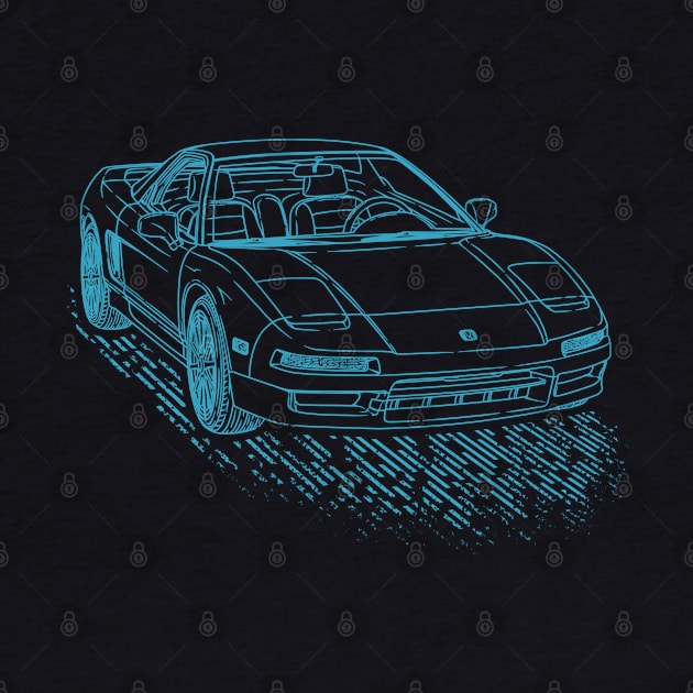 Acura NSX Lineart Blueprint by Guyvit